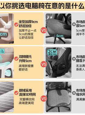 电脑椅久坐体工学椅背子靠家用办公座PWD椅竞电椅学生学习转人椅