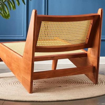 躺椅沙发懒人椅北欧阳昌迪加尔ZUI台计师休设闲单人实木风侘寂藤