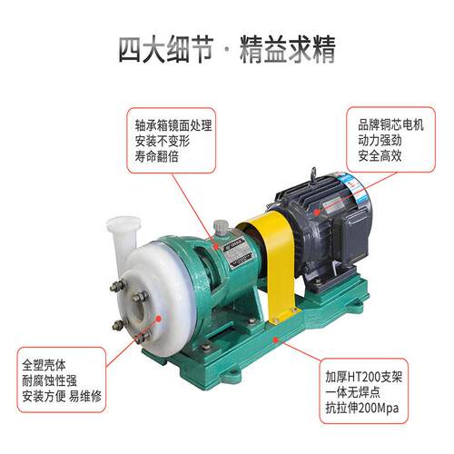 江南100FB-S32CAC离心内衬四氟泵压滤机颗 粒入料式泵 防爆化工泵
