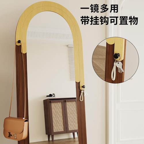 中古全身镜落镜家用地轻奢镜置物穿衣约镜女生NDW卧室简试衣子J^