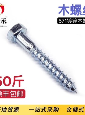 DIN571外六角木螺丝六角木螺丝钉 镀锌自攻螺丝钉4.8级M5M6M8M10