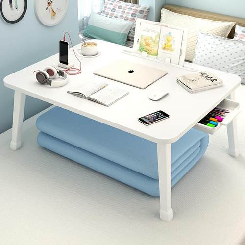 床上书桌折叠小桌学宿舍习学写字桌子笔记本电生DKP脑桌宿舍懒人