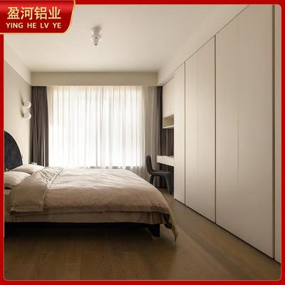 现代新中式仿木纹铝金衣柜合家梳用靠墙CP1482妆台连体收纳整全铝