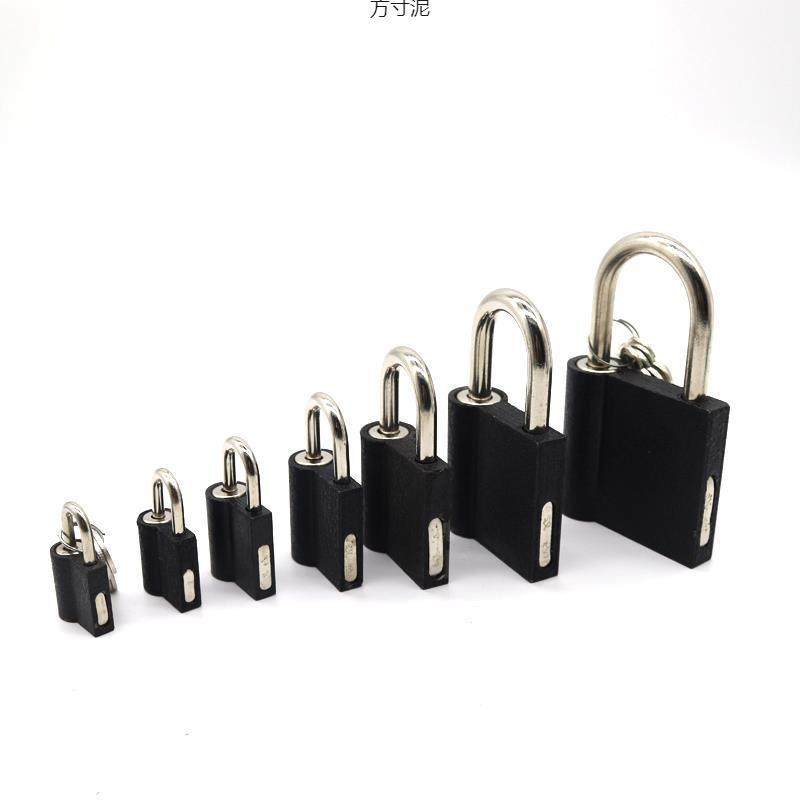 MM大门挂锁防盗锁弹力小挂锁铁顶外锁防撬2汉山5黑色WEE小锁头贸