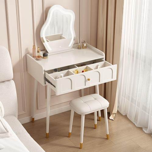 法式奶QJW风油梳妆台卧室简约m现代户型轻奢高级迷你60小c小型化