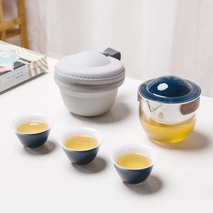 茶杯便携式 旅行茶具套装 包迷你防烫茶道过滤户外飞碟壶野营快客杯
