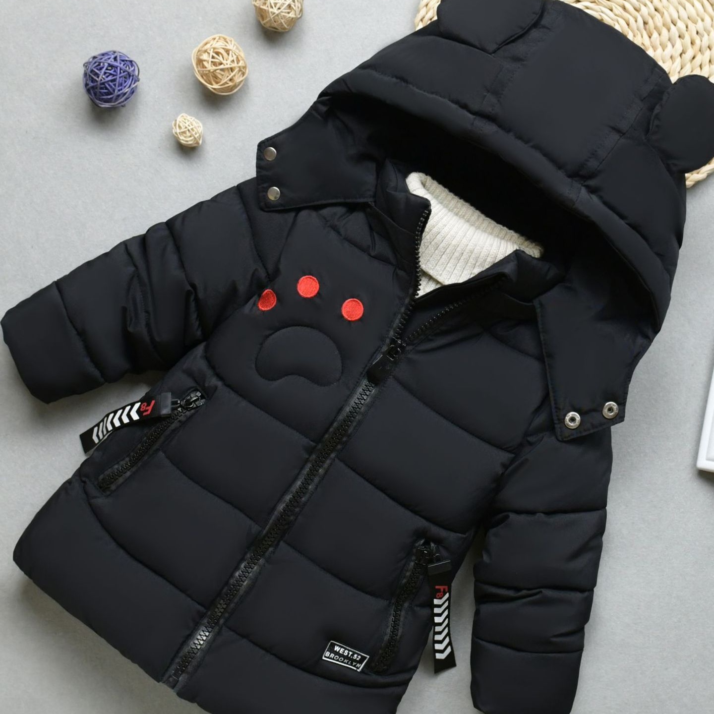2025新款冬季男童棉衣2岁3岁5外套卡通小童棉服中长版男小