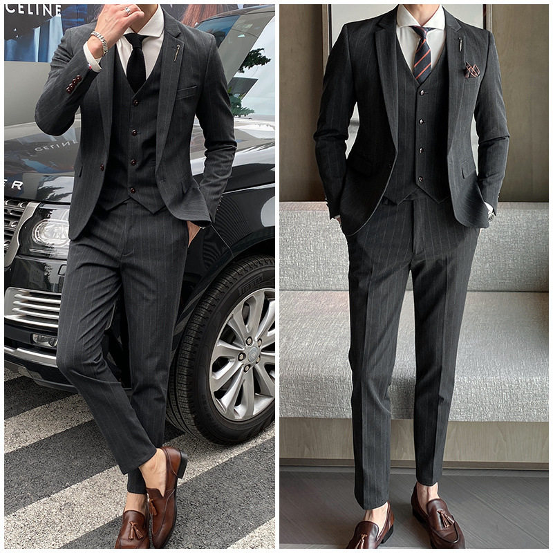 2025新款新郎西服套装男青年礼服修身时尚结婚休闲正装帅气小