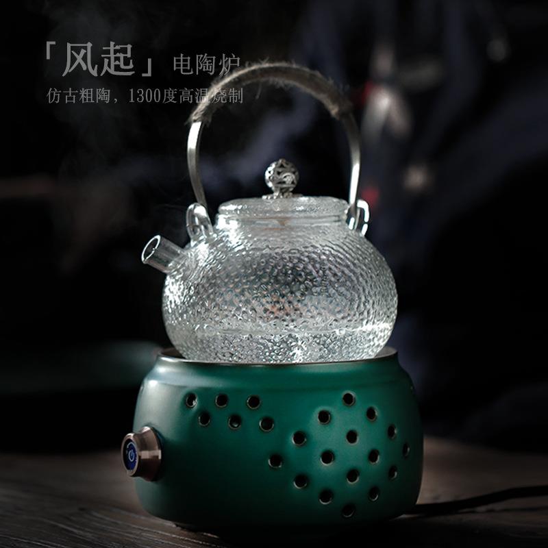 尚岩耐热玻璃煮茶壶电陶炉烧水壶家用煮茶器黑茶电热煮茶炉小型