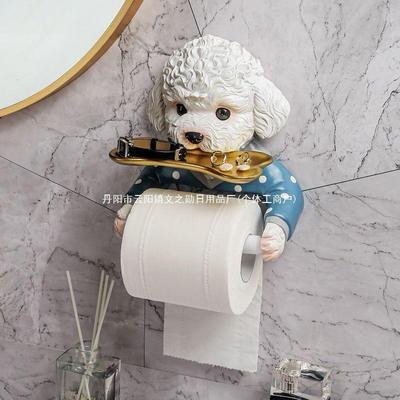 l卫生间纸巾盒厕所可爱卡通卷纸筒挂架创意厕纸置物架抽纸盒免打