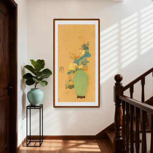 平安如意图牡丹花挂画装饰画国画