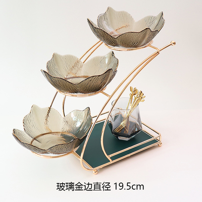 新款陶瓷轻奢果盘多层创意客厅茶几零食盘家用高端2022水果盘摆件