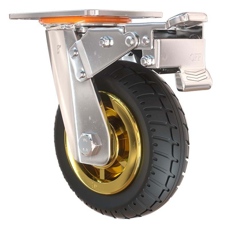 静音万向轮轮子橡胶脚轮重型手推车平板车拖车单轮片大全8寸滚轮s