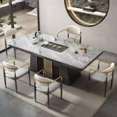 岩板茶桌茶台家用一体泡茶桌椅组合办公室阳台客厅整套轻奢茶几