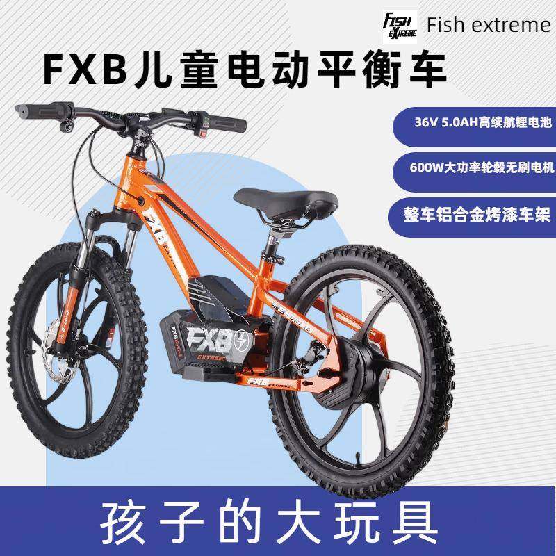 FXB烤漆高配20寸儿童电动平衡车橘色越野公路电竞车5.0AH