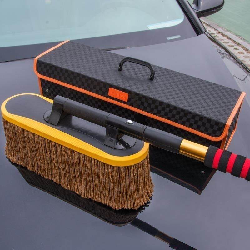 L1W擦车拖把纯棉浸油蜡刷除尘掸子软毛扫灰除雪神器伸缩汽车清洁