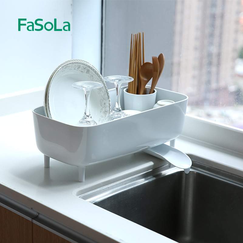 FaSoLa碗碟架放碗架塑料收纳盒沥水架装碗筷收纳箱厨房碗柜置
