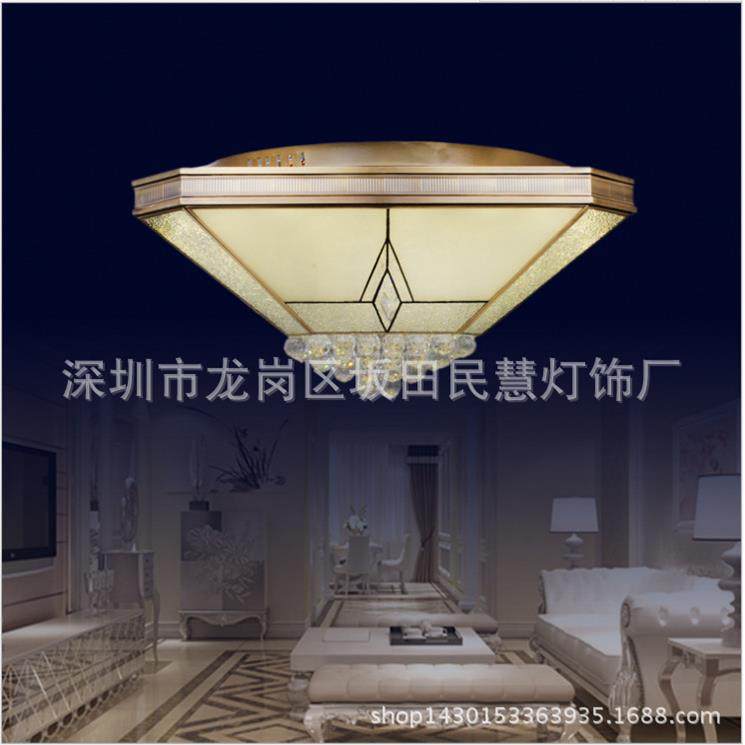 供应LED全铜焊锡灯欧式全铜吸顶灯全铜玻璃吸顶灯