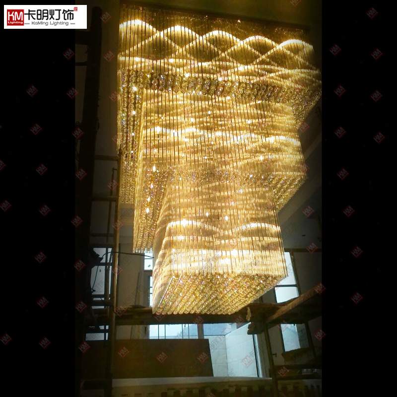 现代豪华别墅大吊灯复式楼 客厅 楼梯灯长水晶吊灯酒店工程大厅灯