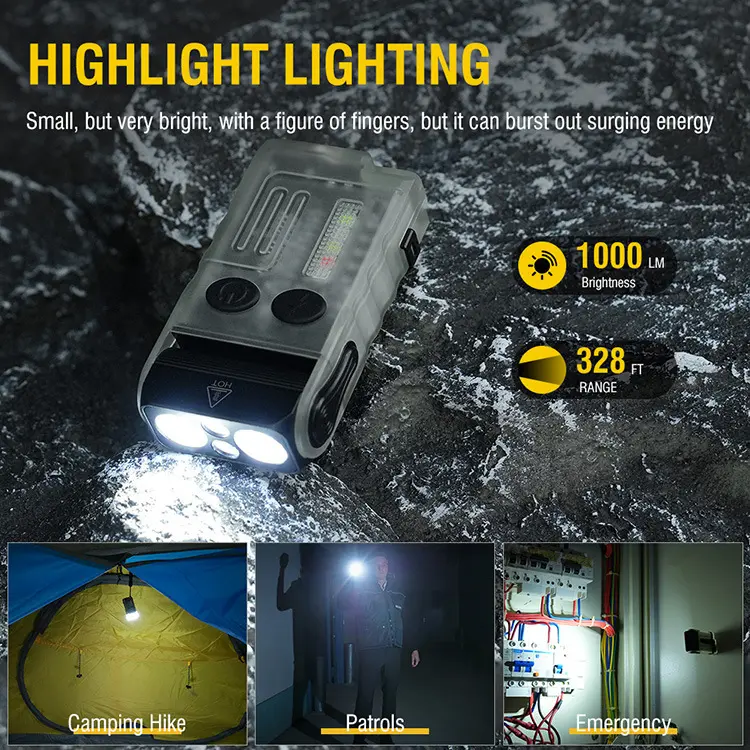 v20强光警报ed多功能紫光灯户外便捷随身灯