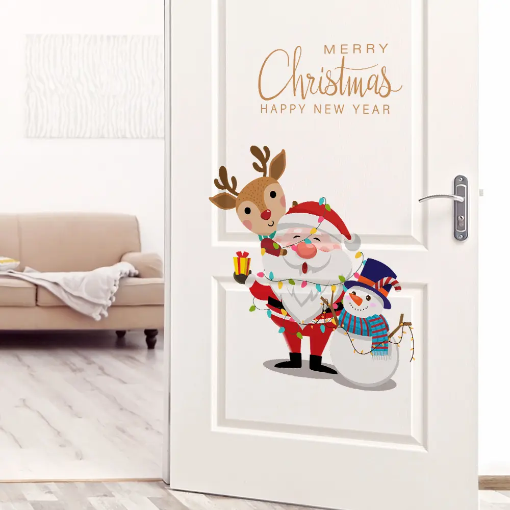 尚易spz-s0629圣诞节装饰自粘墙贴pv客厅派对背景墙贴纸