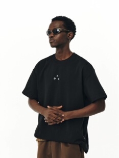 FPA运动7A抗菌速干冰感短袖 国潮夏季宽松圆领休闲情侣装黑色t恤