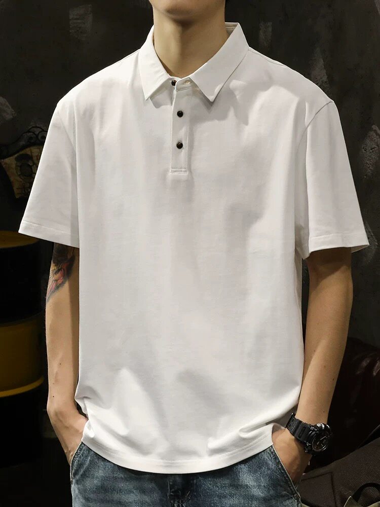 路杰邦重磅纯棉POLO衫男短袖T恤2026新款夏季潮牌翻领上衣服打底t