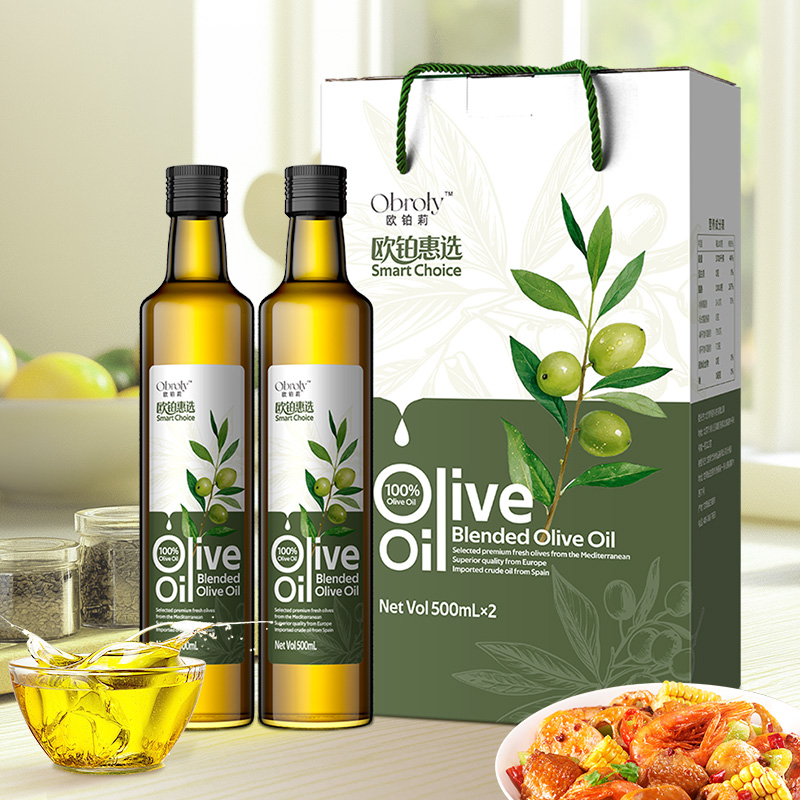 欧铂惠选纯正橄榄油500ml*2礼盒