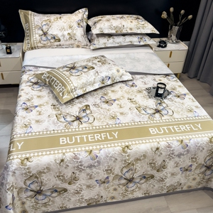 3夏季可折叠席子水洗折叠空调席冰丝席床单冰丝凉席可机三件套