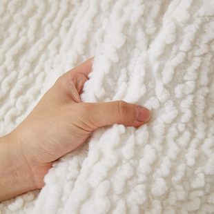 套靠背防滑加厚奶油风沙发套罩纯色简约现代沙发毛绒 短沙发垫冬季