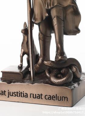 铜司法公平公正正义女神忒弥斯雕塑雕像律师办公室法律天平摆件