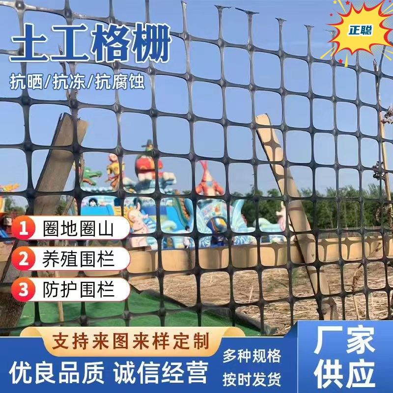 养鸡塑料围栏土工格栅鱼塘防护网大棚托膜网防护网圈地塑料格栅网