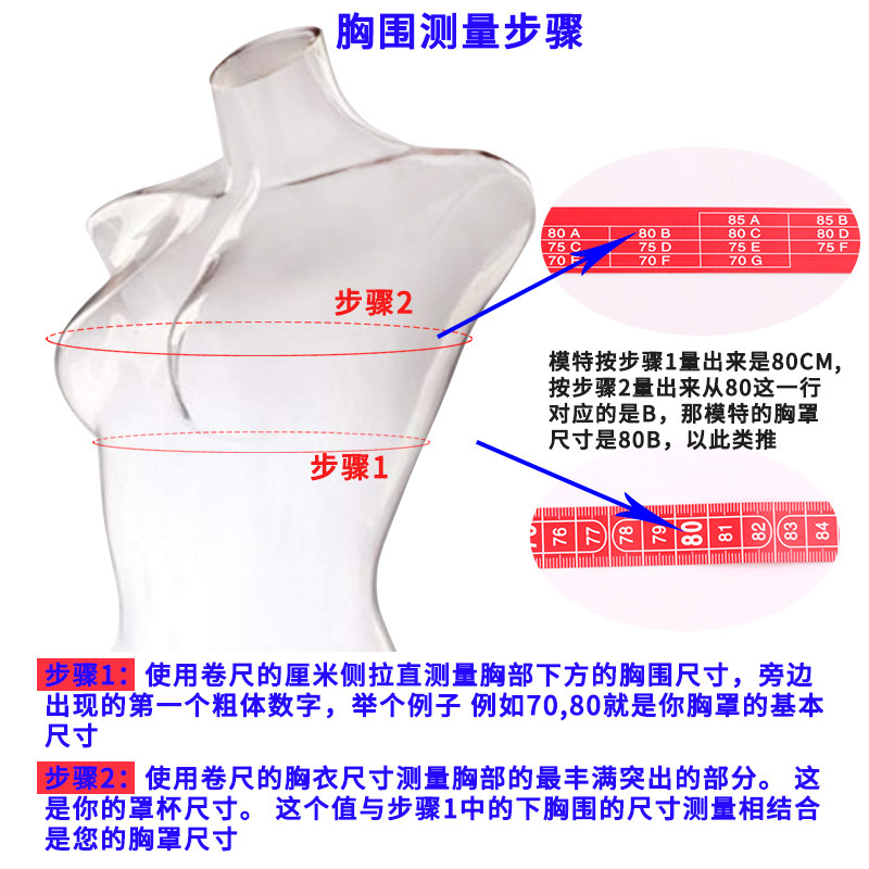 优质胸围测e量皮尺量胸围专用尺 三围软尺罩杯刻度尺 量身尺子包