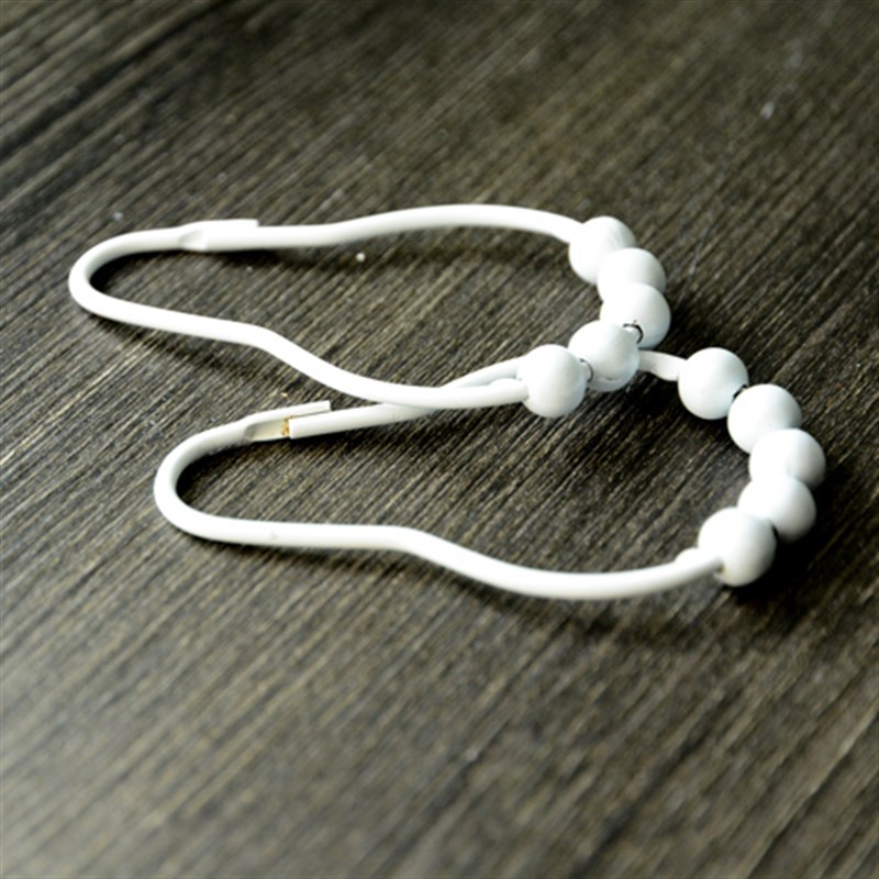 浴帘挂环不锈钢滚珠环门帘窗帘环浴帘配件拉环伸缩T杆挂钩浴帘环