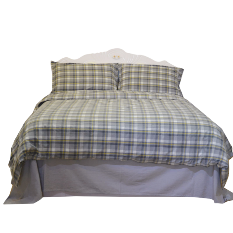 清红QH全棉水洗棉四件套初春灰1.5m床1套 /套