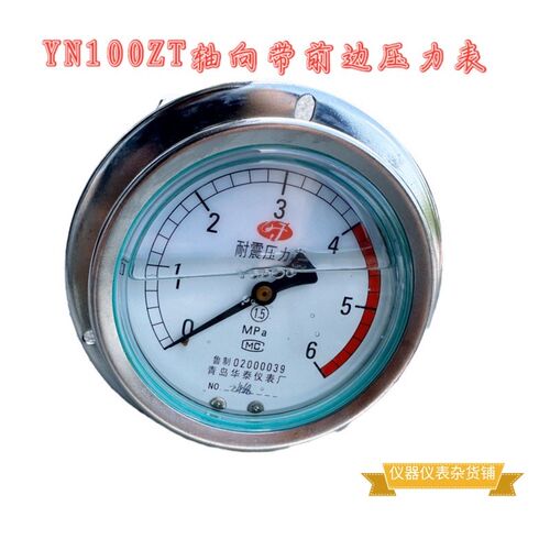 青岛华泰 YN100TZ轴向带边耐震压力表 面板安装 背接气压油压水压