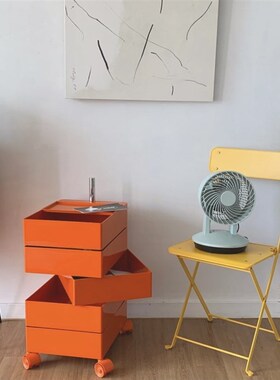 DPstudio 韩国博主ins风化妆品收纳边几多层抽屉可移动置物架柜子