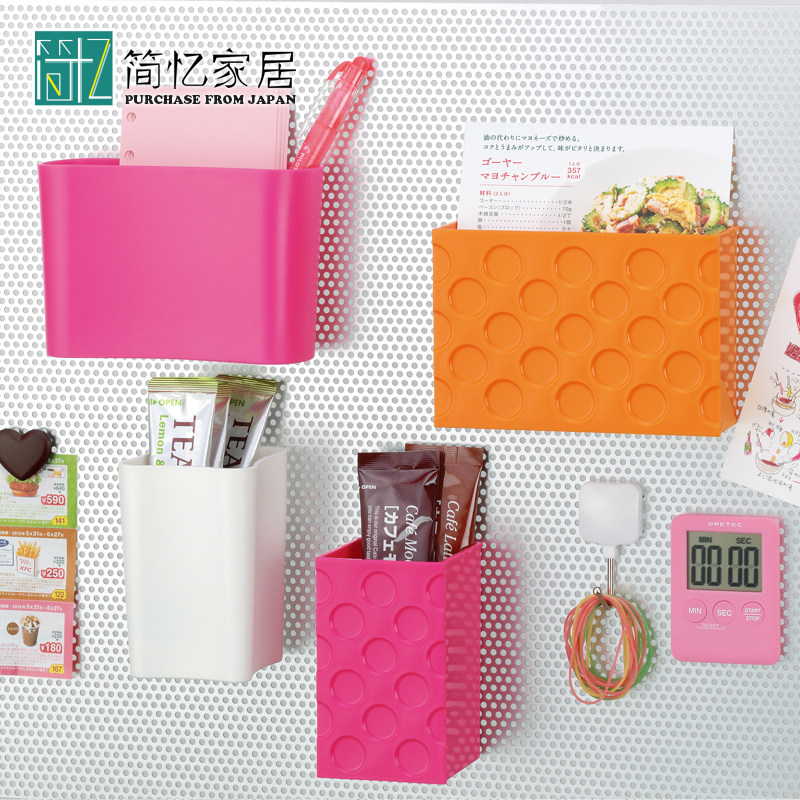 日本进口INOMATA厨房冰箱磁铁吸附小物件塑料收纳盒工具储物盒子