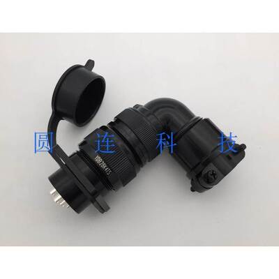 航空插头插座 YD28-4芯 YDB28K4TS弯式 伺服电机连接器 开孔28MM