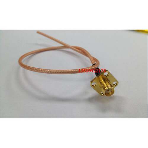 国产SMA-KKF连接线 SMA法兰方板四孔双头连接线 RF高级射频线30CM