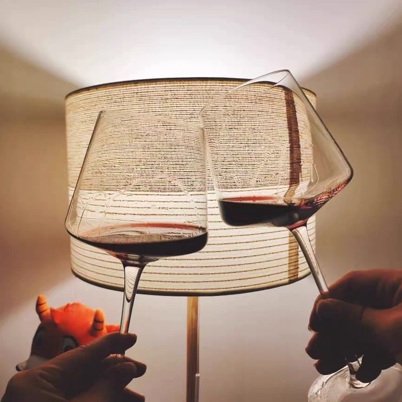 欧式复古高脚杯2支装纯手工勃艮第玻璃杯葡萄酒杯水晶红酒杯ins风