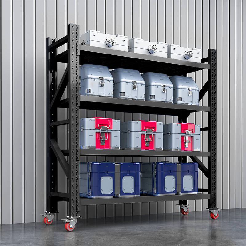 仓储货架家用地下室带轮承重置物架置物架仓库多层收纳展示架铁架