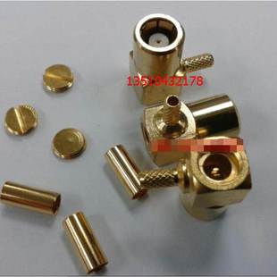 75欧姆SMB母弯焊接高频RF316线接头 KW射频压接2兆通讯插头 SMB