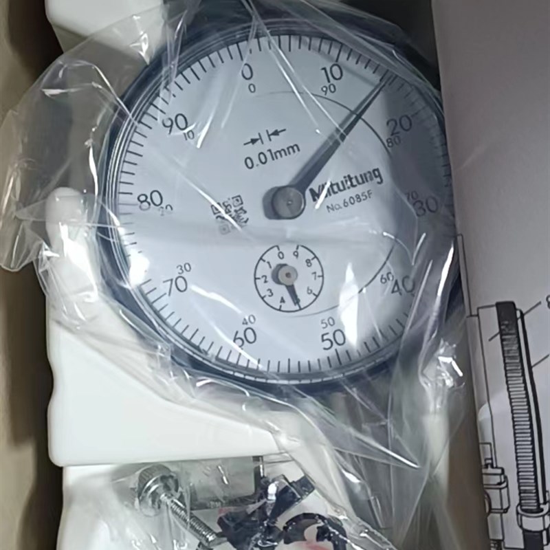 台湾三丰百分表0-10mm0.01机械指针式表头2046s平盖Mitutoyo高精