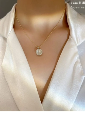 同款旋转戒指手镯锁骨链微镶锆石圆形可转动项链