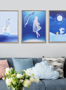 如果简约装饰画客厅墙上挂画卧室风景床头画酒店客房壁画