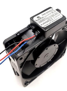 育良USMD1-UHS4506W 100V 12038 金属铁叶耐高温带传感器风机风扇