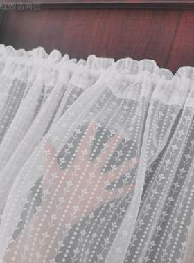 P66乡D思幔白色蕾丝短帘门帘田园村ZOX风格厨阳房窗飘台半帘咖啡