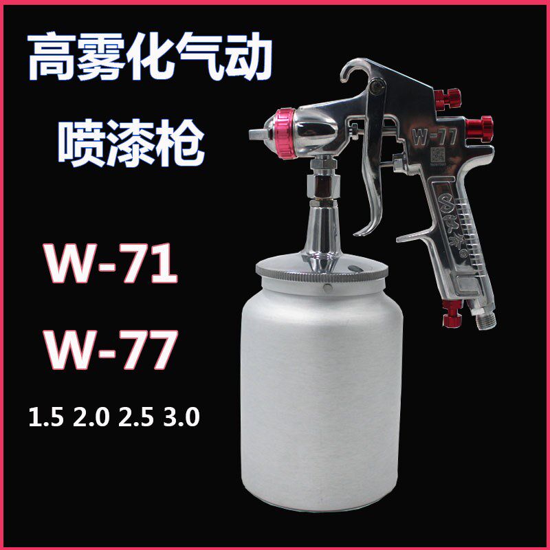 喷漆枪气动高雾化喷枪W-71家具汽车面漆底漆油漆喷抢W-77涂料胶水