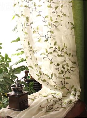 美麻式乡村亚窗帘北欧简约现代WSQ 文艺系卧室厅日遮光客 成品窗